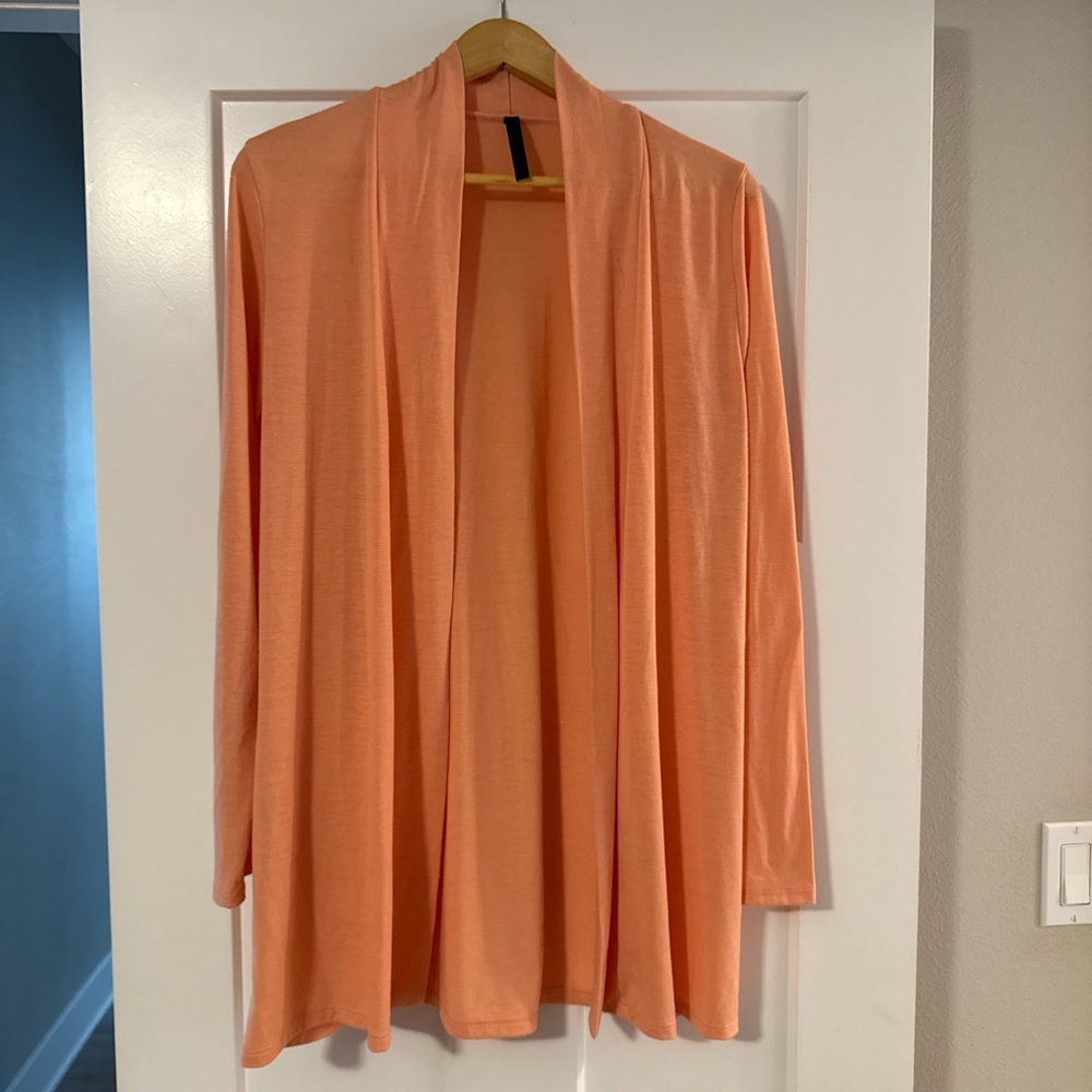 Peach Open Front Cardigan